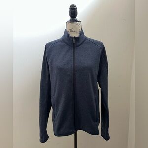 Quince Charcoal Blue Fleece Zip-up Jacket